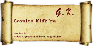 Grosits Klára névjegykártya